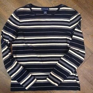 Ann Taylor blue strip top shirt